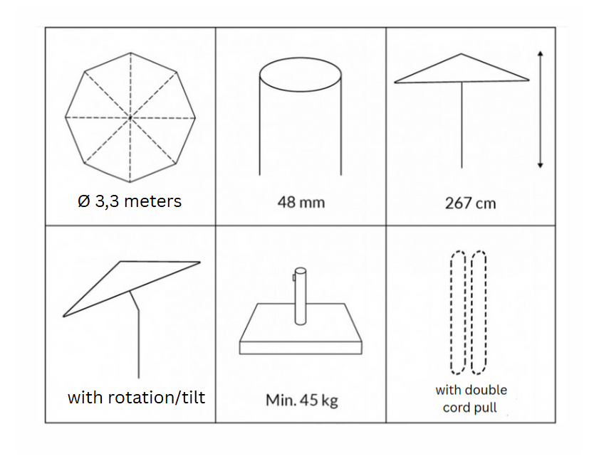 Sanne Parasol BEIGE OLEFIN – Ø3.3 m