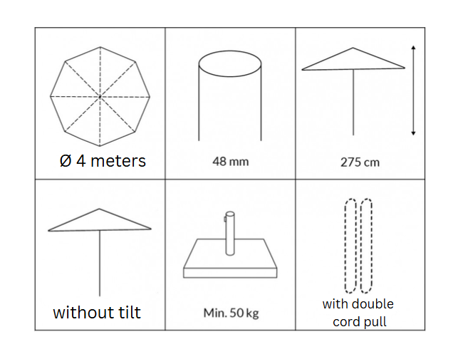 Sanne Parasol BEIGE Olefin - Ø4 m
