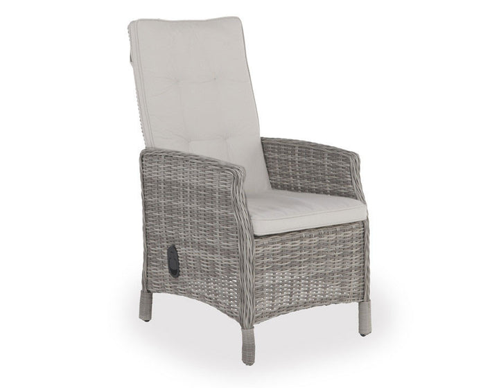 Rio Garden Furniture Set LIGHT GREY  - w/6 Reclining Chairs