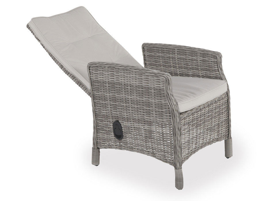 Rio Garden Furniture Set LIGHT GREY  - w/6 Reclining Chairs