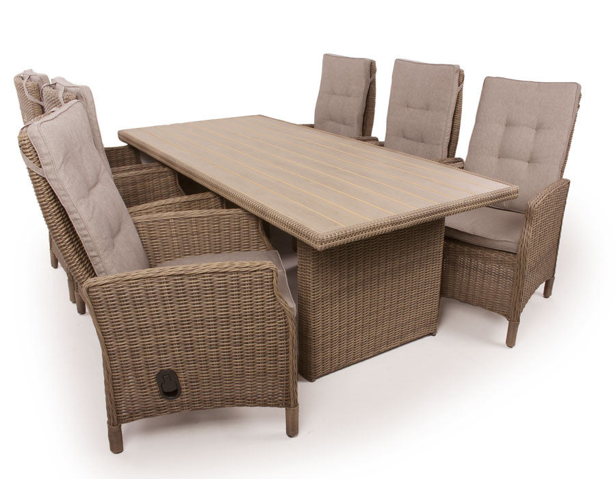 Rio Garden Furniture Set DUSTY - w/6 Reclining Chairs