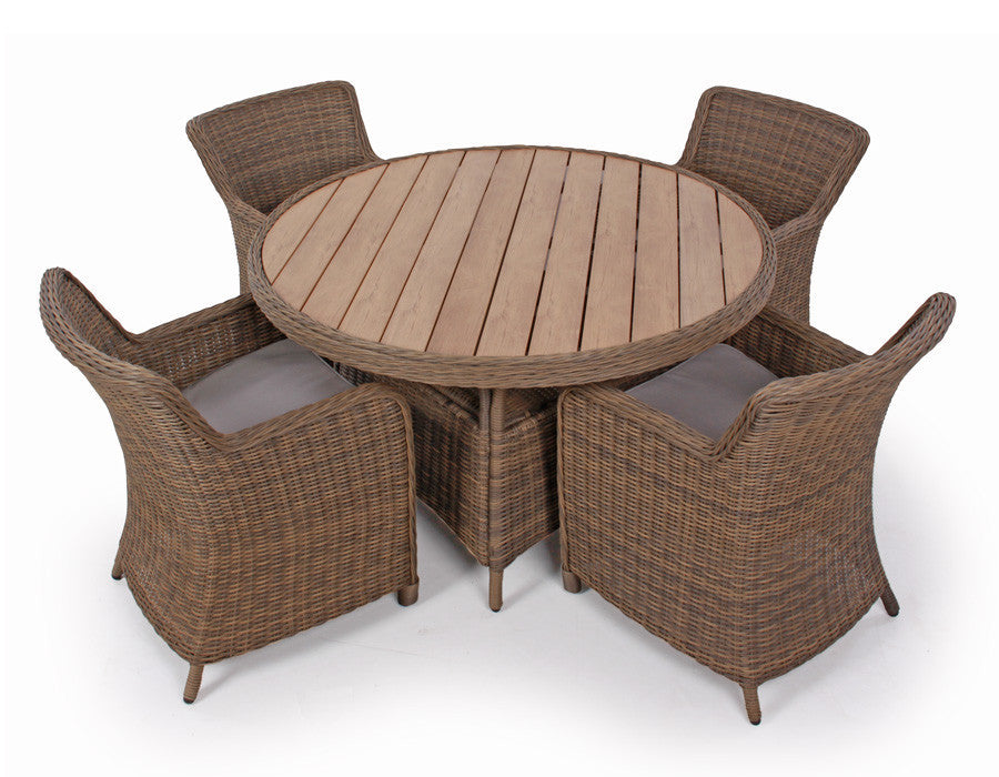 Rio Garden Set DUSTY - w/ 4 dining chairs and 130 cm table