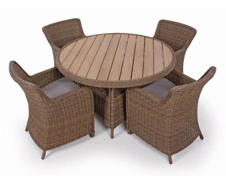 Rio Garden Set DUSTY - w/ 4 dining chairs and 130 cm table