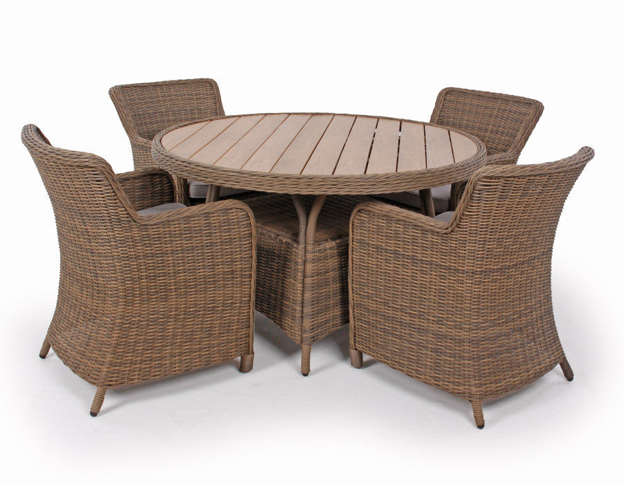 Rio Garden Set DUSTY - w/ 4 dining chairs and 130 cm table