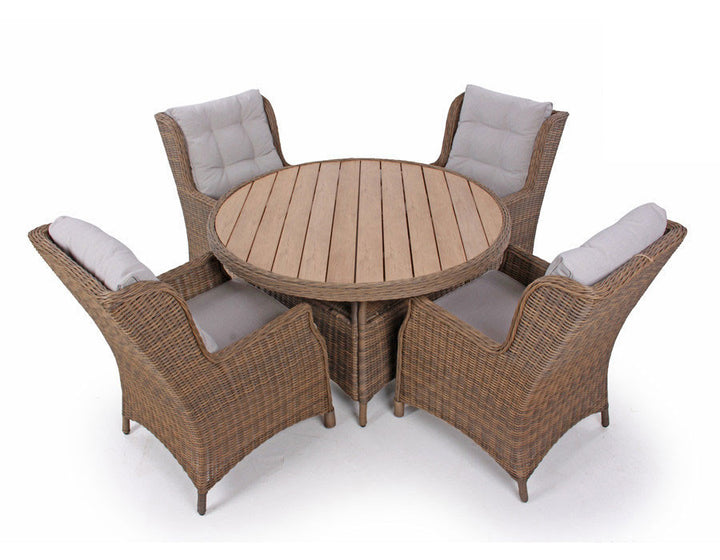 Rio Garden Set DUSTY  - w/4 Lounge Chairs and 130 cm Table