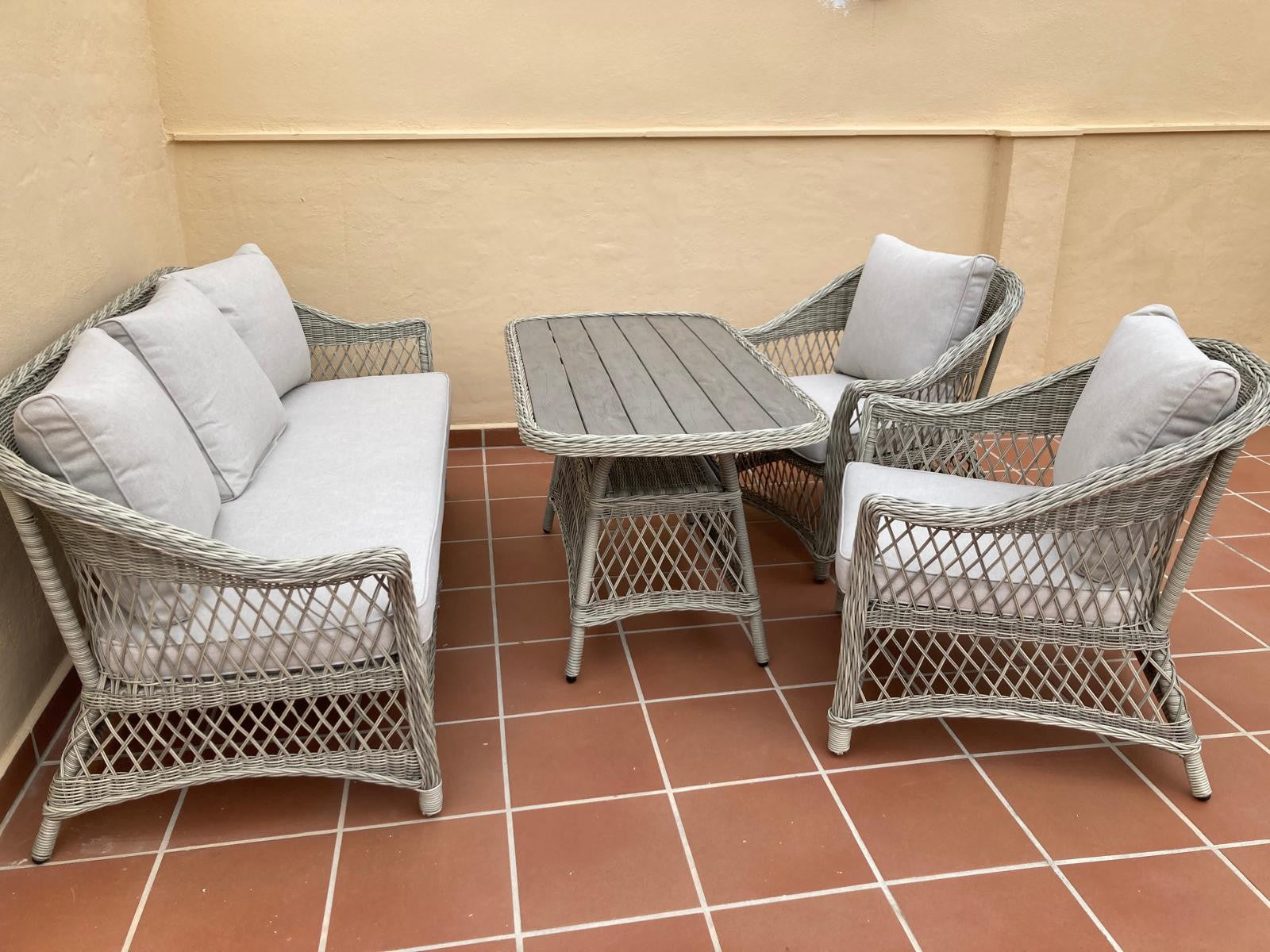 Valencia Sofa Set LIGHT GREY – incl. cushions