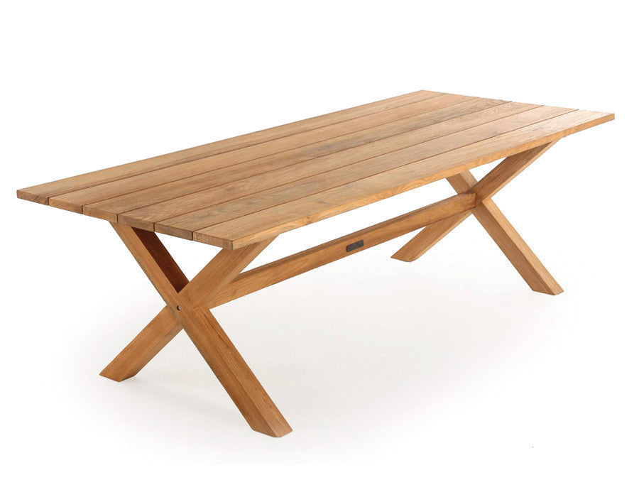 Thor Plank Table CORE TEAK – 100x240 cm w/ X-Legs