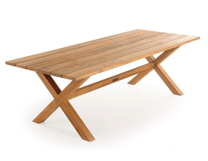 Thor Plank Table CORE TEAK – 100x240 cm w/ X-Legs