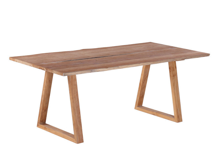 Mika table top 100x240 + trapezoidal teak table legs