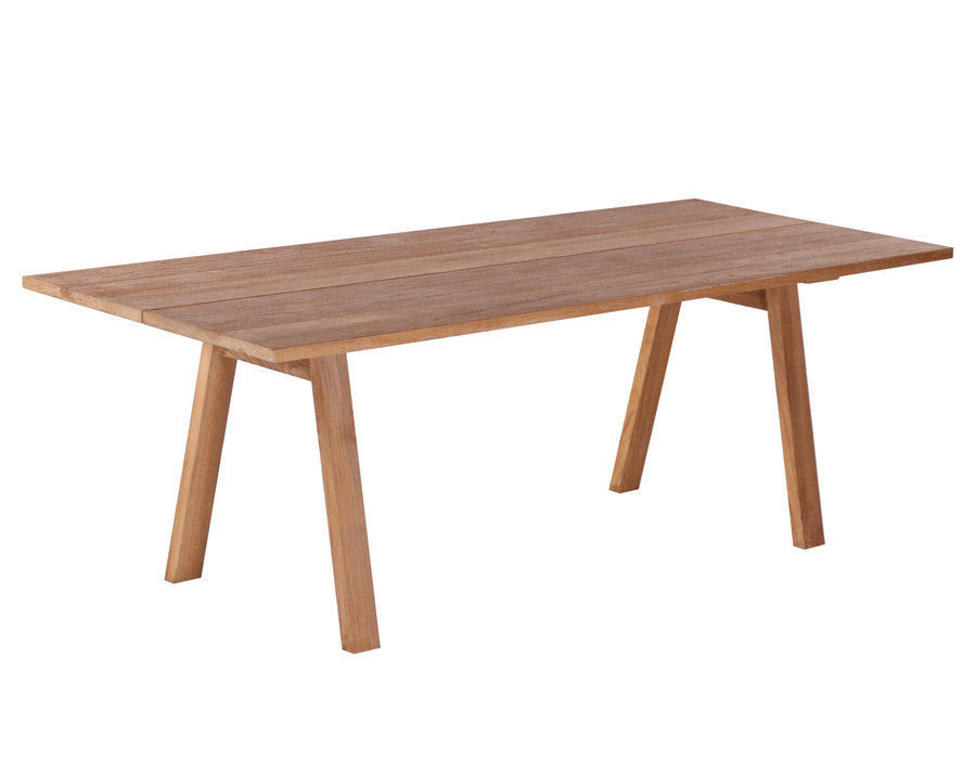 Milo Tabletop 90x200 cm + teak table legs, slanted legs
