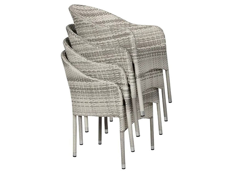 Nydala Andrea Garden Furniture Set w/6 Chairs - 90x200/280 - GREY