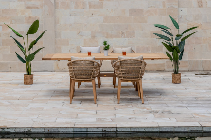 Chadstone Garden Furniture Set – 200 cm Table w/ 4 Mipando Chairs