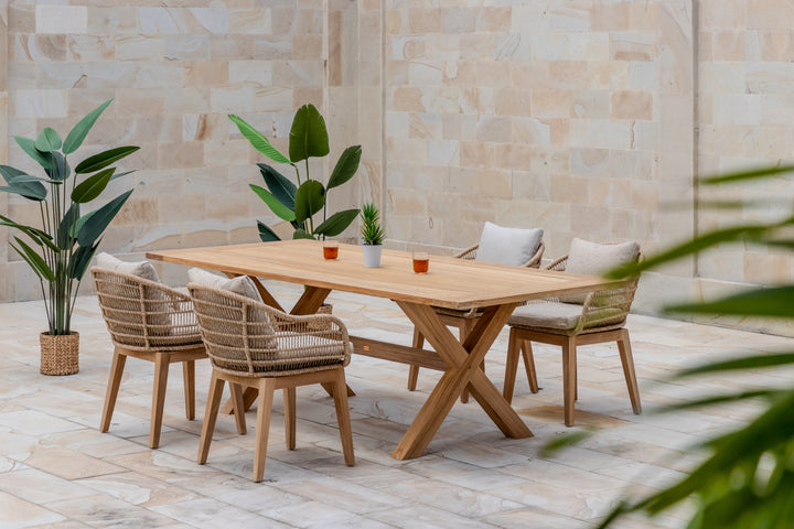 Chadstone Garden Furniture Set – 200 cm Table w/ 4 Mipando Chairs