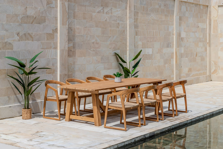 Hercules Garden Furniture Set – 290 cm Core Teak Table w/ 4 Venice Chairs Core Teak