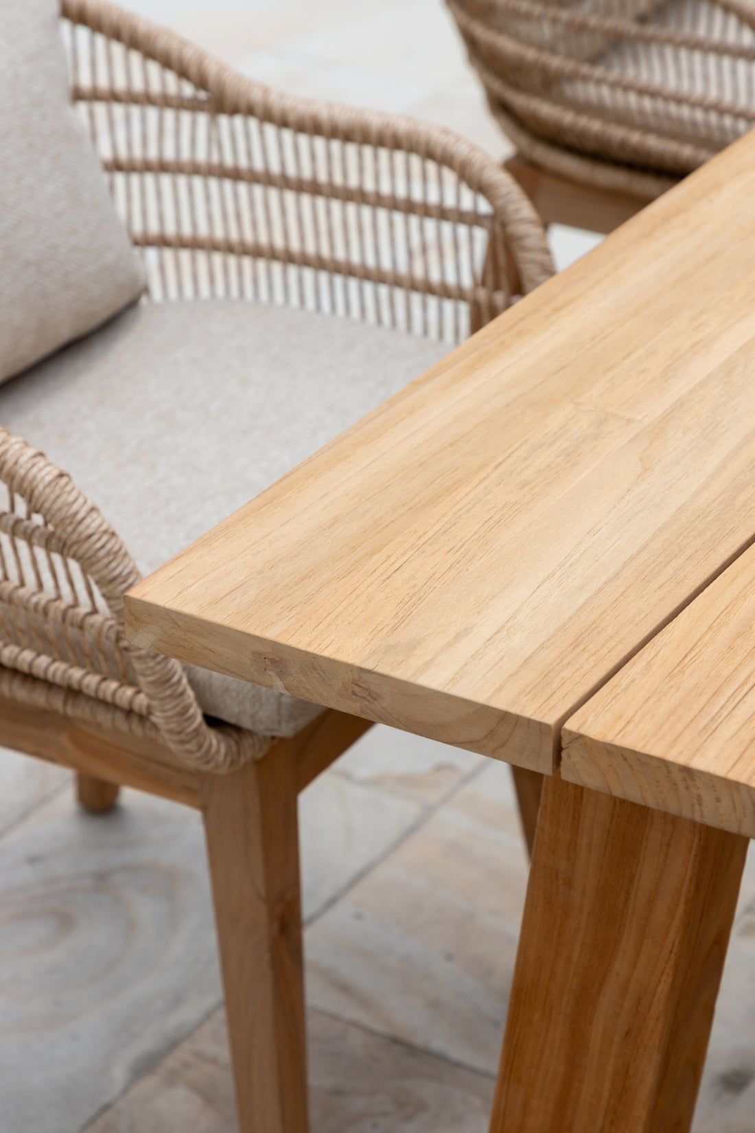Hercules Garden Furniture Set – 200 cm Core Teak Table w/ 4 Mipando Chairs