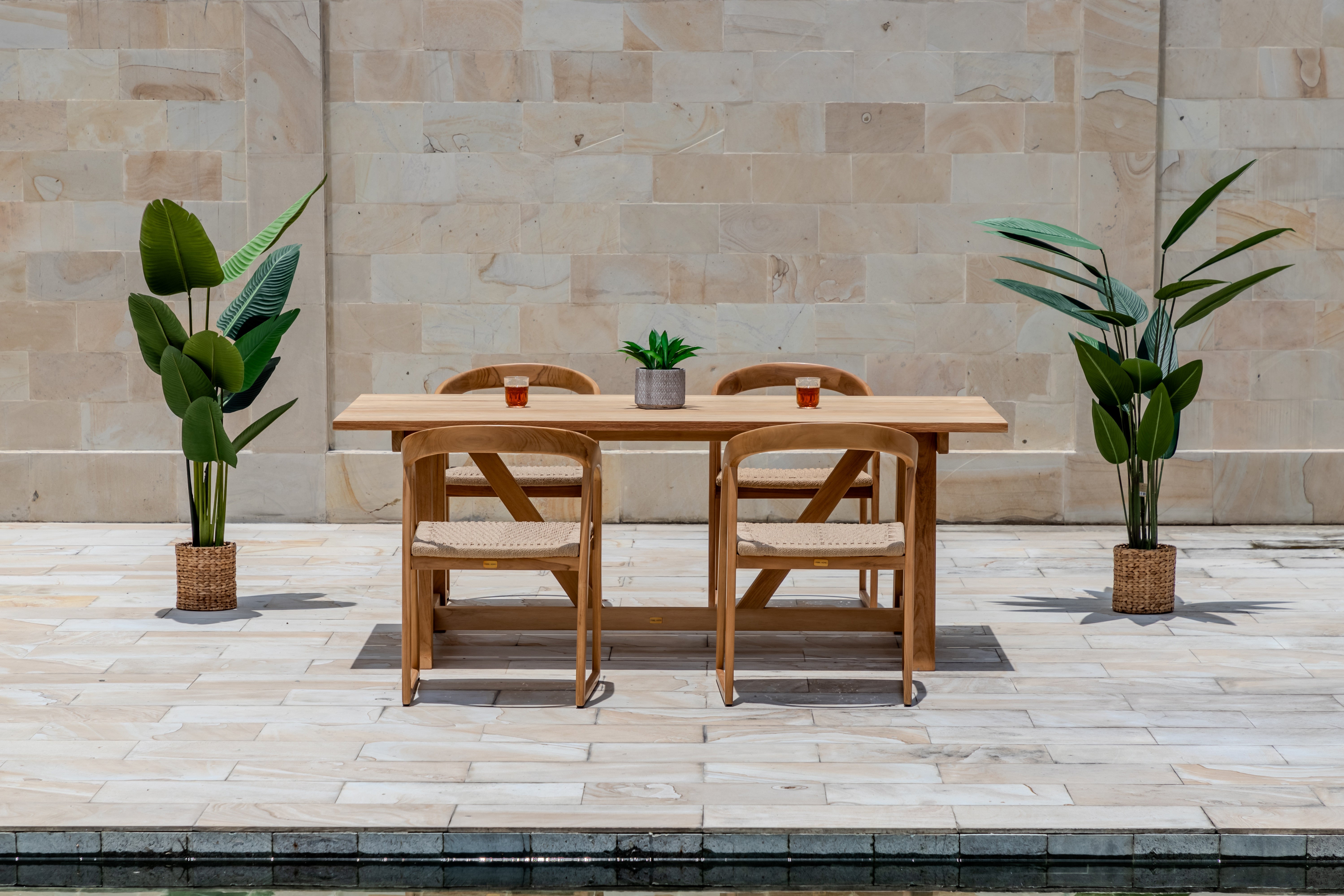 Hercules Garden Furniture Set – 200 cm Table w/ 4 Venice Chairs