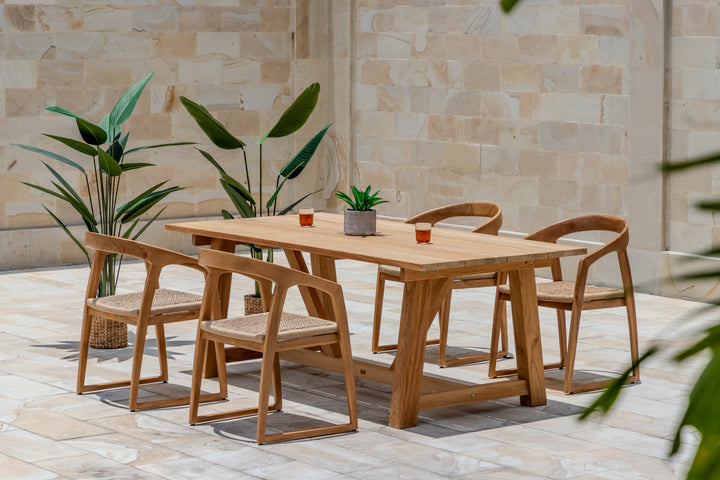 Hercules Garden Furniture Set – 200 cm Table w/ 4 Venice Chairs