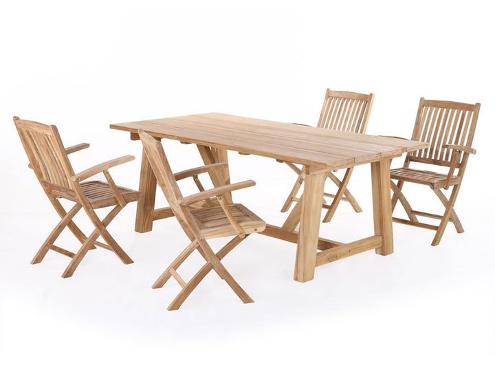 Hercules Garden Furniture Set CORE TEAK – 200 cm w/ Mia Armrests