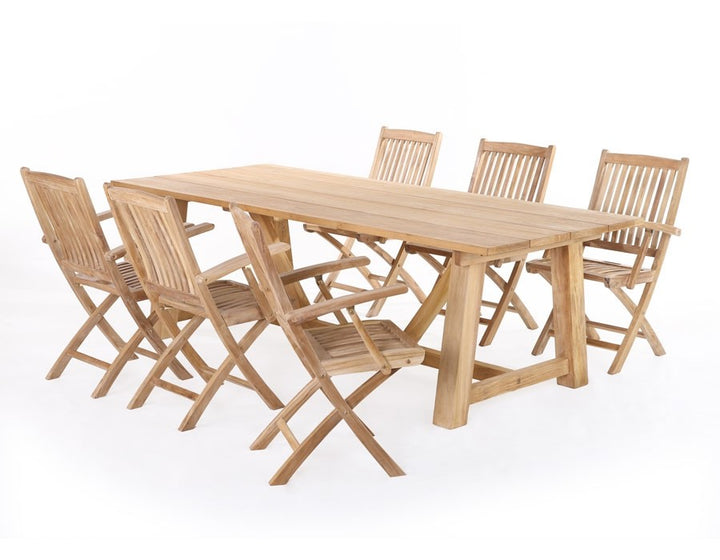 Hercules Garden Furniture Set CORE TEAK – 246 cm w/ Mia Armrests