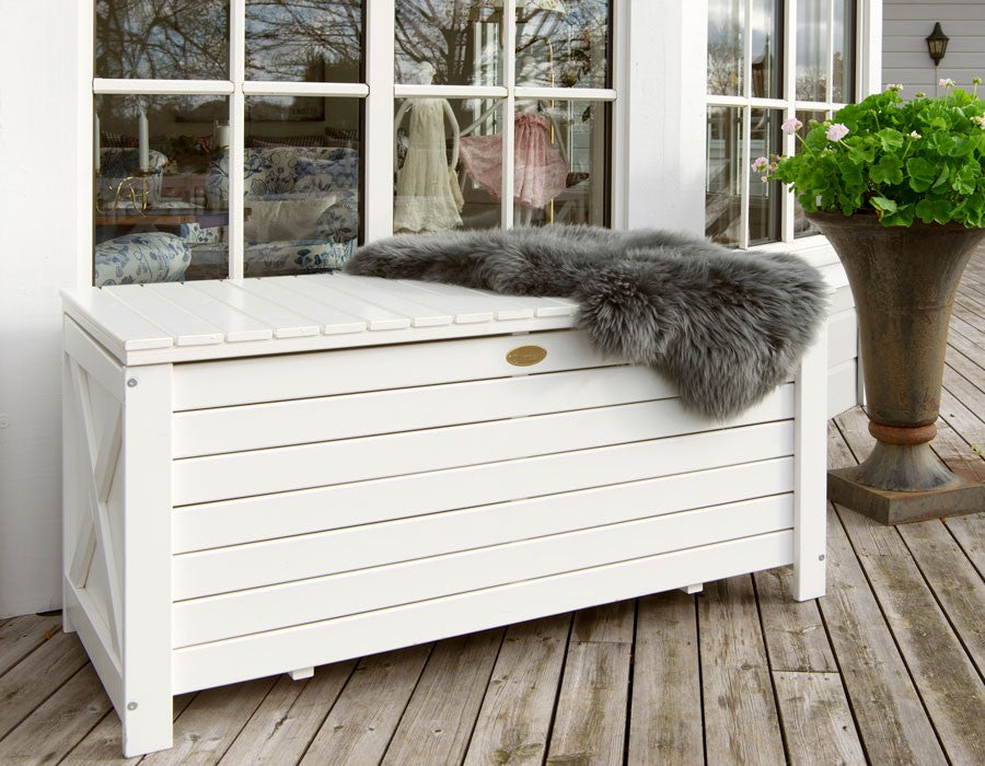 Lagan Cushion Box WHITE WOOD