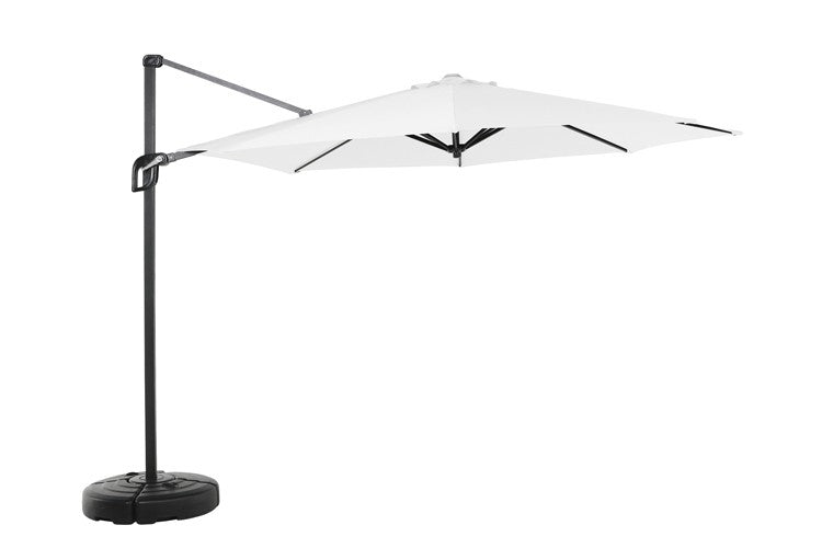 Hanging Parasol WHITE – Ø3 m - incl. base