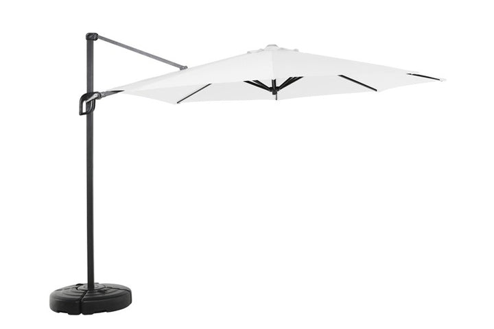 Hanging Parasol WHITE – Ø3 m - incl. base