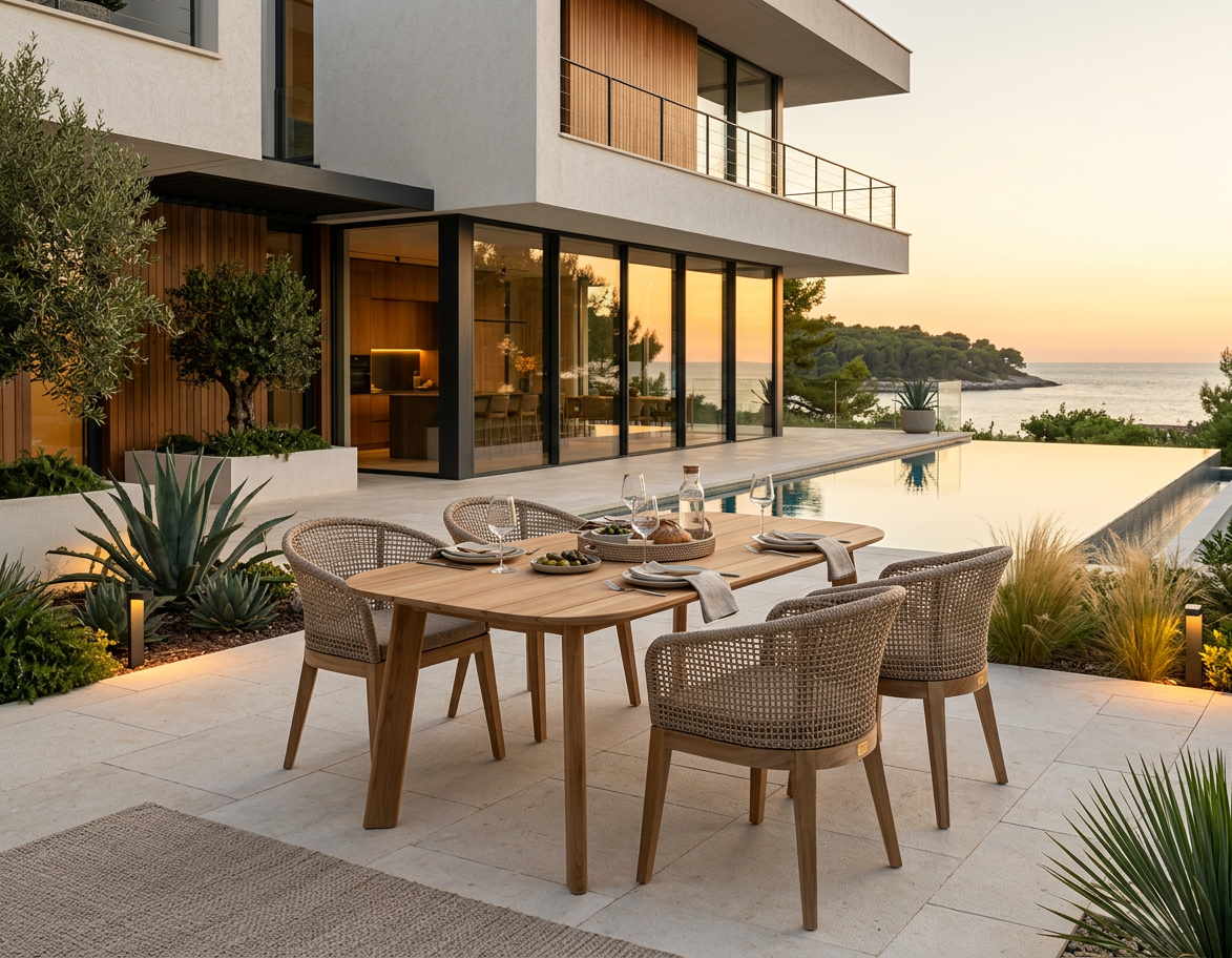 Balder table with 4 Lago chairs