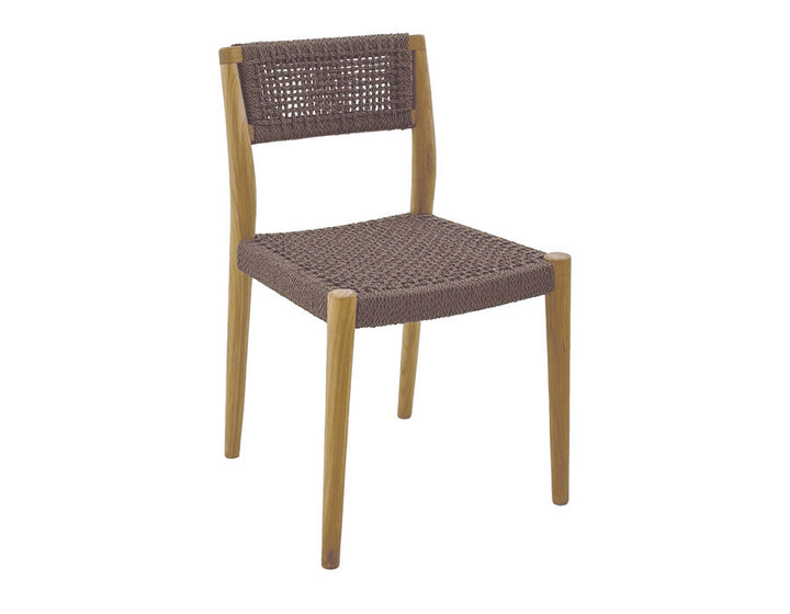 Alana dining chair no armrest with polyrattan - (C257)