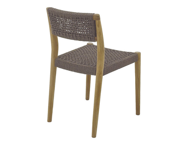 Alana dining chair no armrest with polyrattan - (C257)