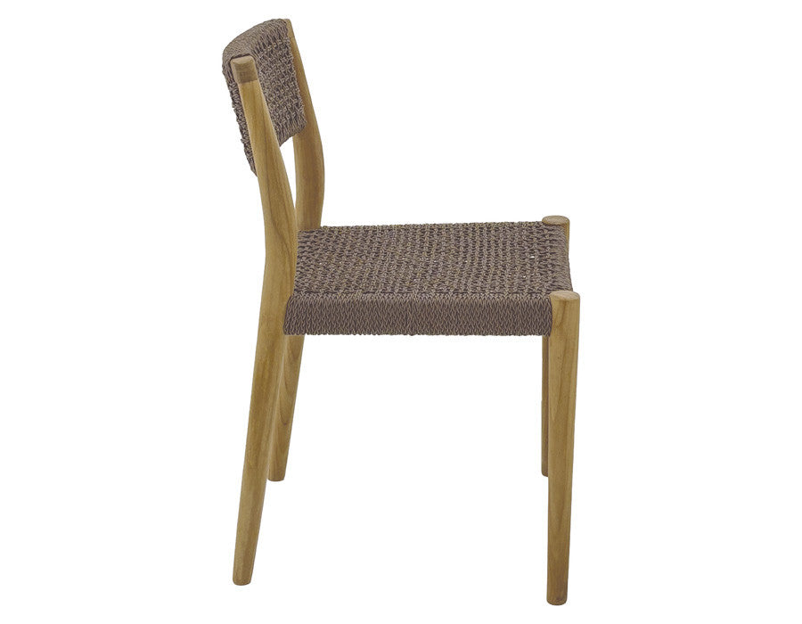 Alana dining chair no armrest with polyrattan - (C257)