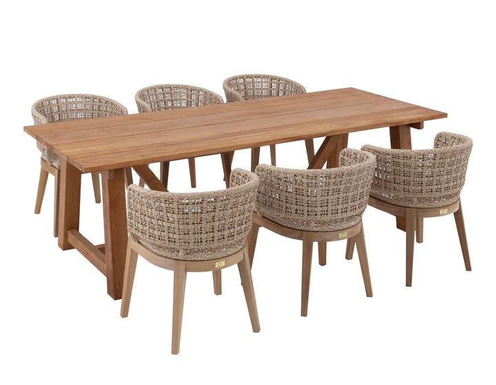 Hercules Rima Dining set - 100x246 cm / 6 chairs