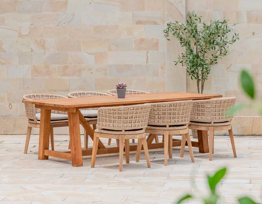 Hercules Rima Dining set - 100x246 cm / 6 chairs