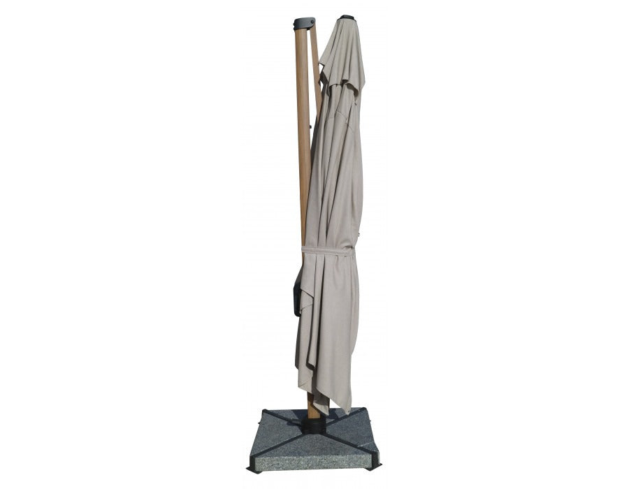 Helge Hangingparasol - 3x4 m - Woodlook/Sand