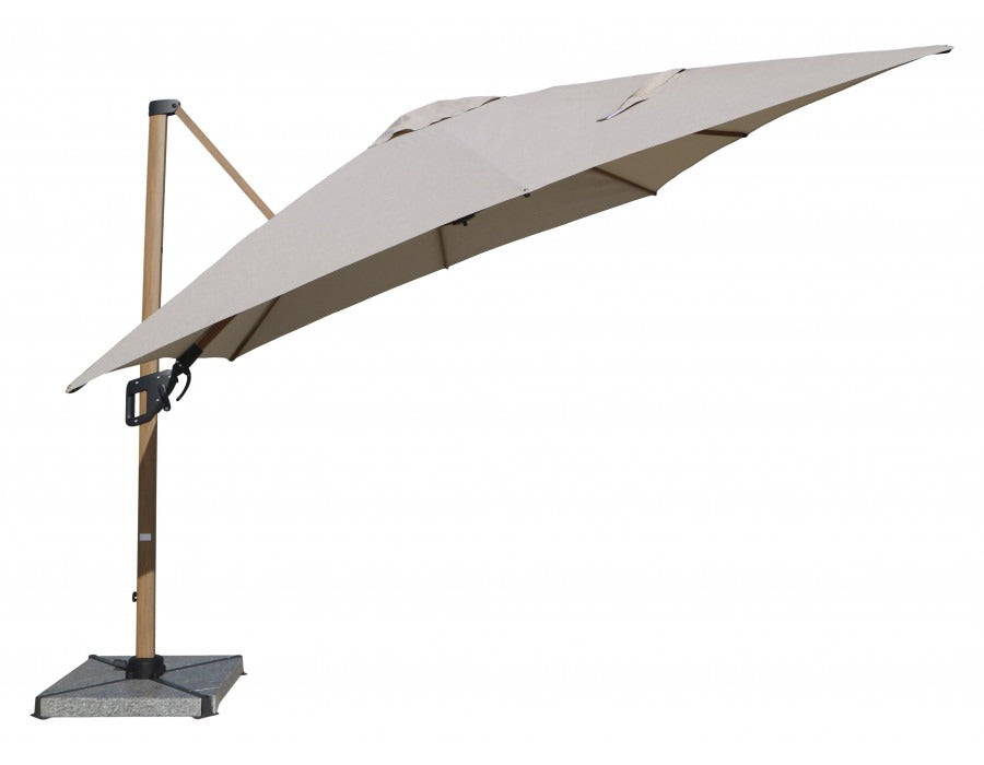 Helge Hangingparasol - 3x4 m - Woodlook/Sand