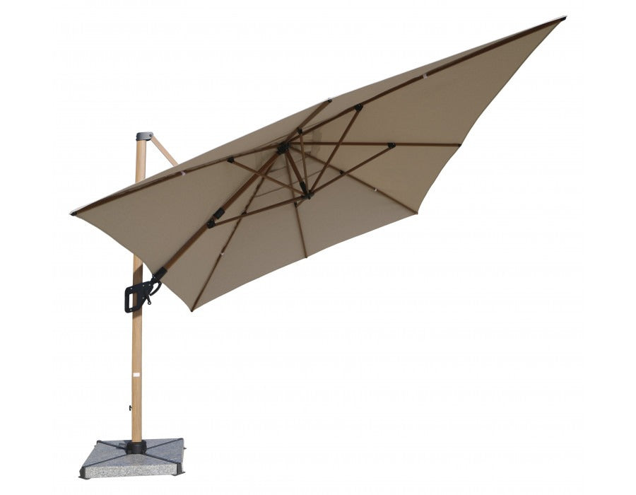 Helge Hangingparasol - 3x4 m - Woodlook/Sand
