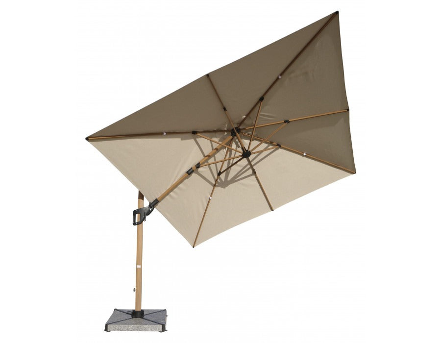 Helge Hangingparasol - 3x3 m - Woodlook/Sand