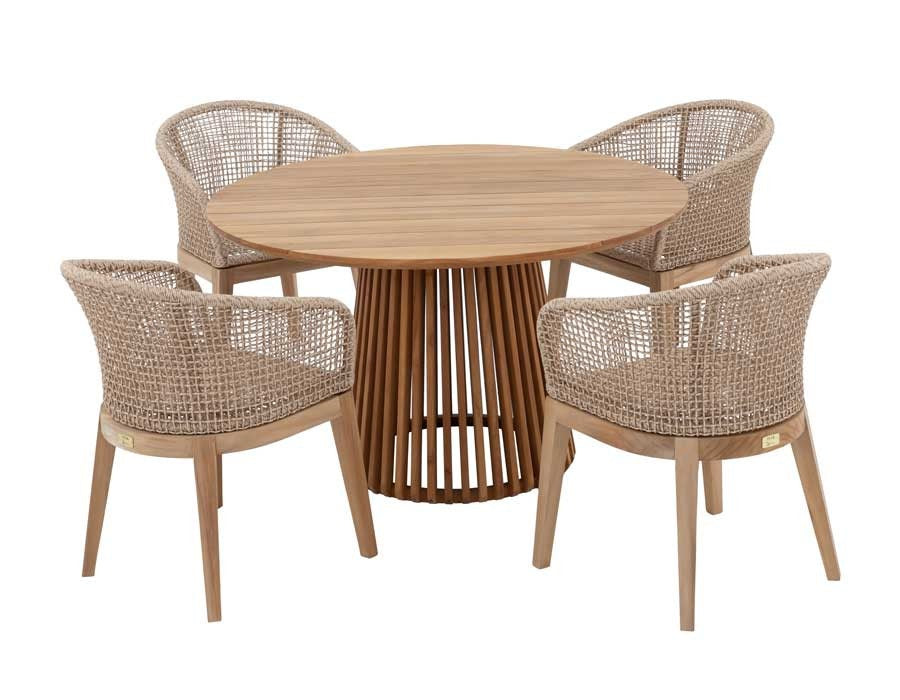 Luna Lago Dining Set - Ø150 cm/4 chairs