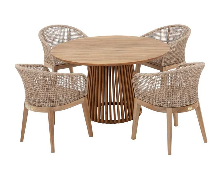 Luna Lago Dining Set - Ø150 cm/4 chairs