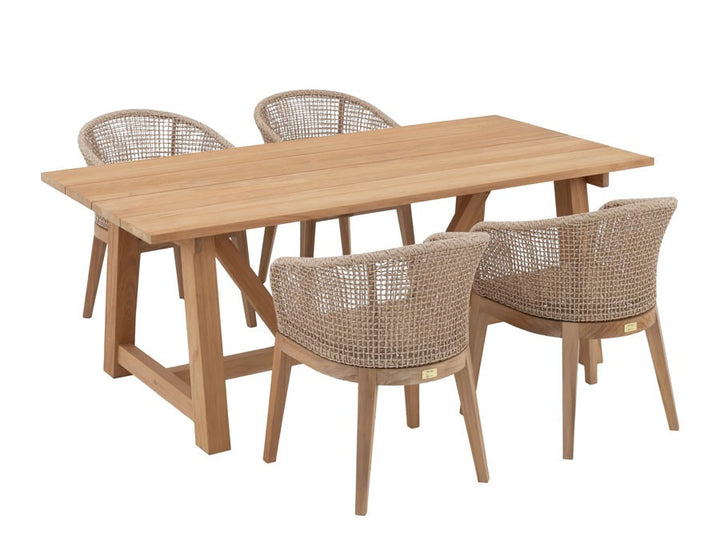 Hercules Lago Dining Set - 200x100 cm /4 chairs
