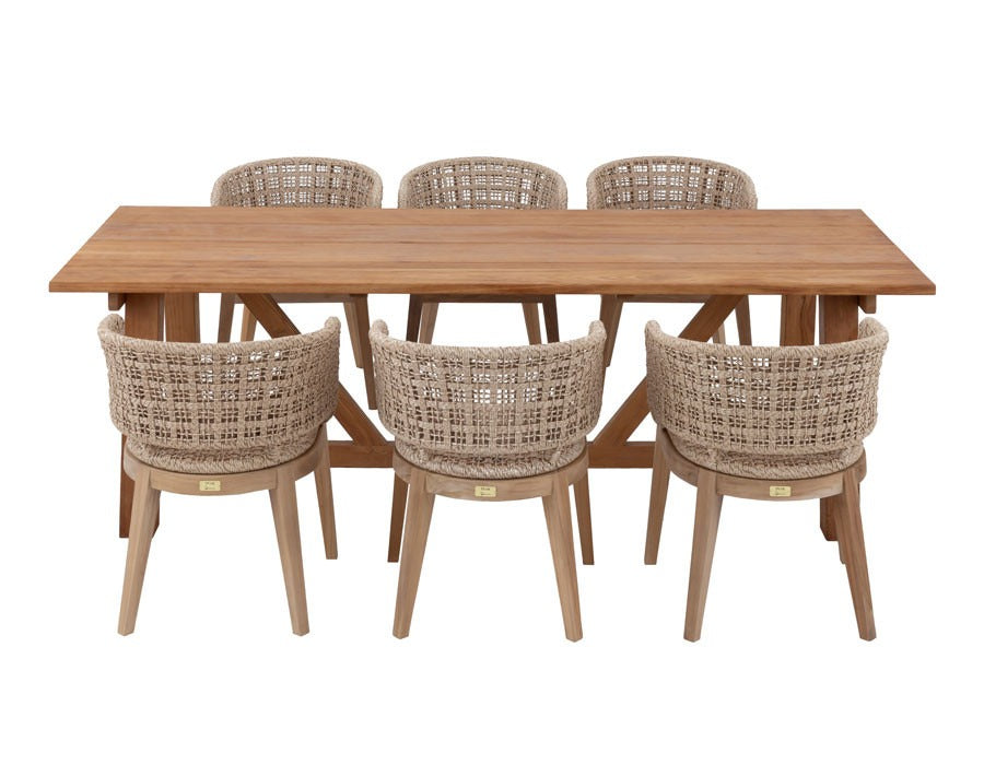 Hercules Rima Dining set - 100x246 cm / 6 chairs