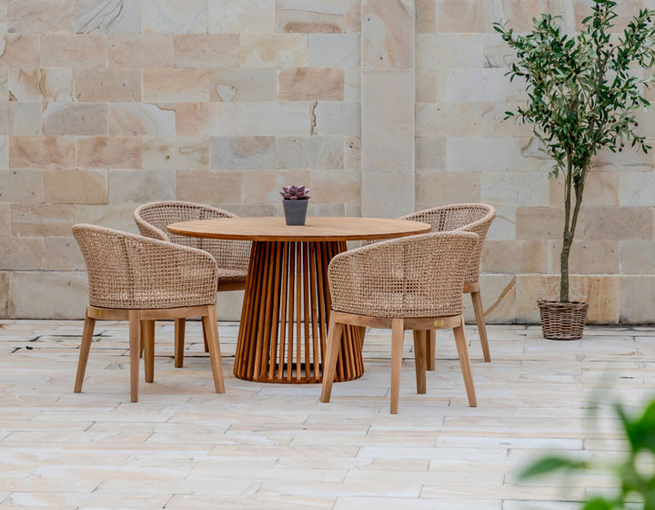 Luna Lago Dining Set - Ø150 cm/4 chairs