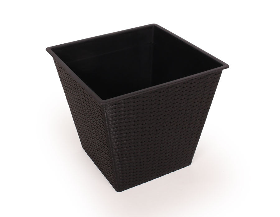 Plant pottery black - 4 line wicker