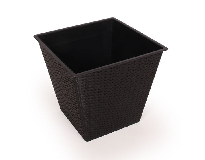 Plant pottery black - 4 line wicker