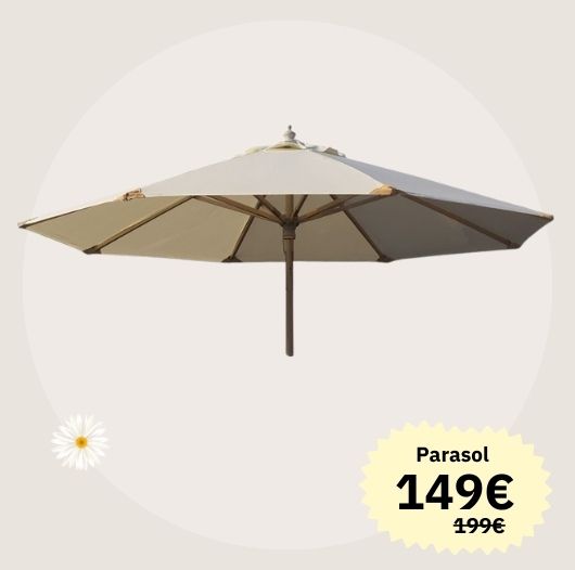 Sienna Parasol BEIGE – Ø2 m - w/ tilt