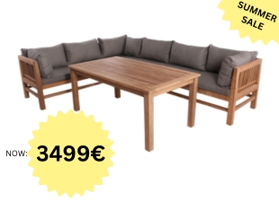 Juego de comedor Colorado Lounge - 85x160 cm - incl. cojines - Arena